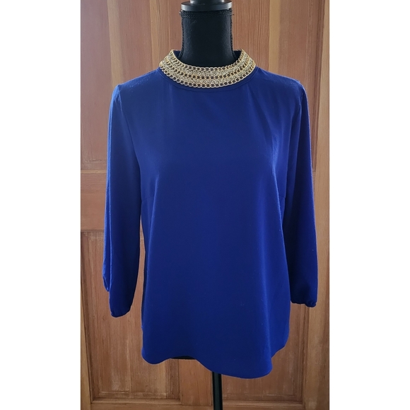 Moa Moa Royal Blue Dress Shirt - Picture 4 of 4